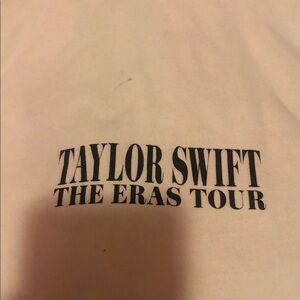 Taylor Swift Cream Hoodie with Black Tour Print